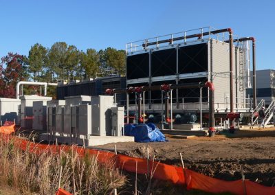 Cooling towers and associated equipment newly installed at job site Newport News