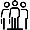 Black and white design of a group of three faceless stick figure engineers with briefcases
