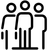 Black and white design of a group of three faceless stick figure engineers with briefcases